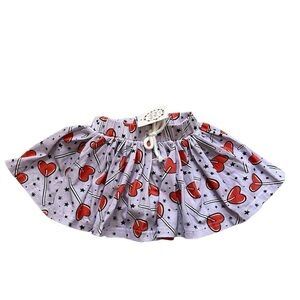 New NWT Cheeky Plum toddler skirt with heart sucker print size 12-18 months